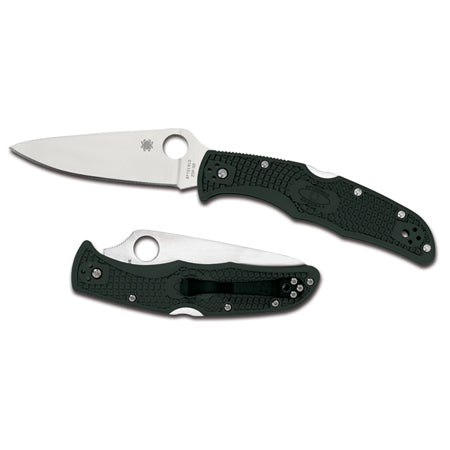 Spyderco Endura 4 Folder 3.75 in Plain Zome Green FRN Handle