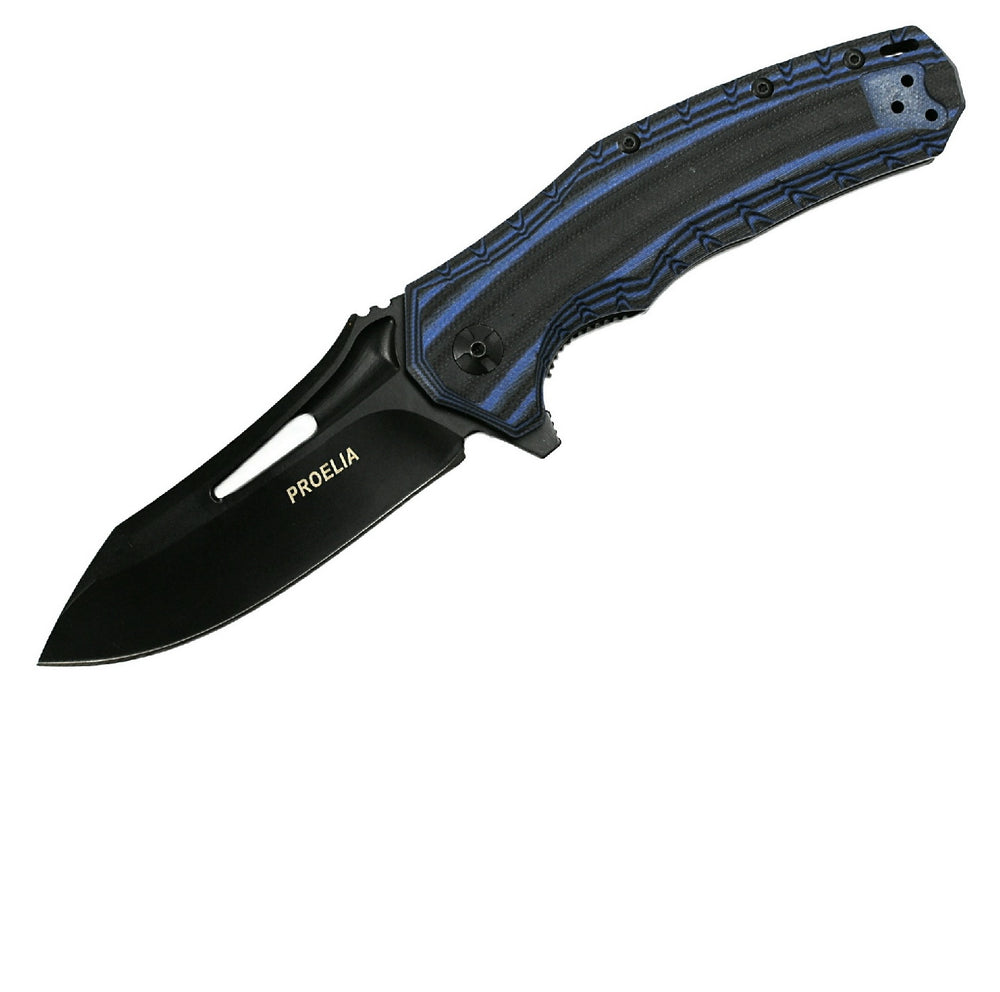 Proelia TX020 Folder 4in Black Drop Blade G-10