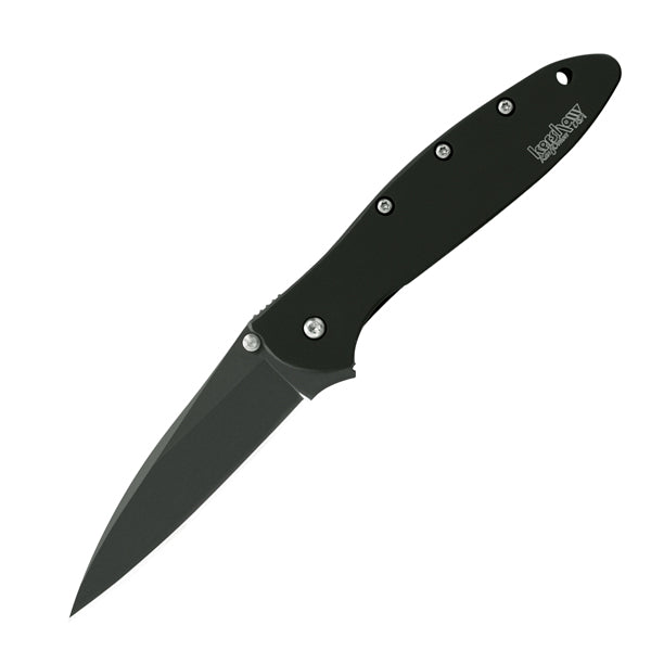 Kershaw Leek Assisted 3in Black Combo Black Stainless Handle
